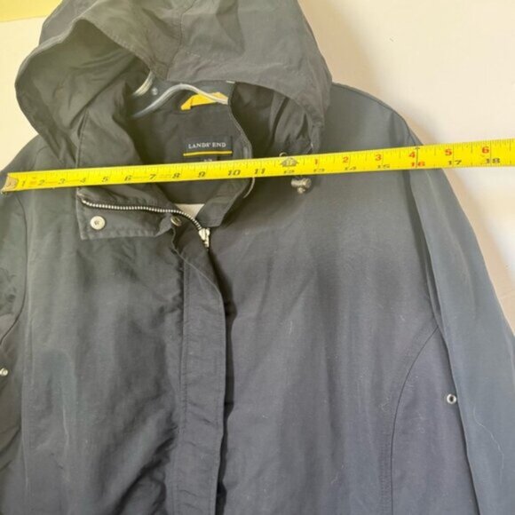 Land’s End Vintage Anorak Weatherproof Hood Zip Lightweight Rain Jacket Navy XL - Picture 14 of 16